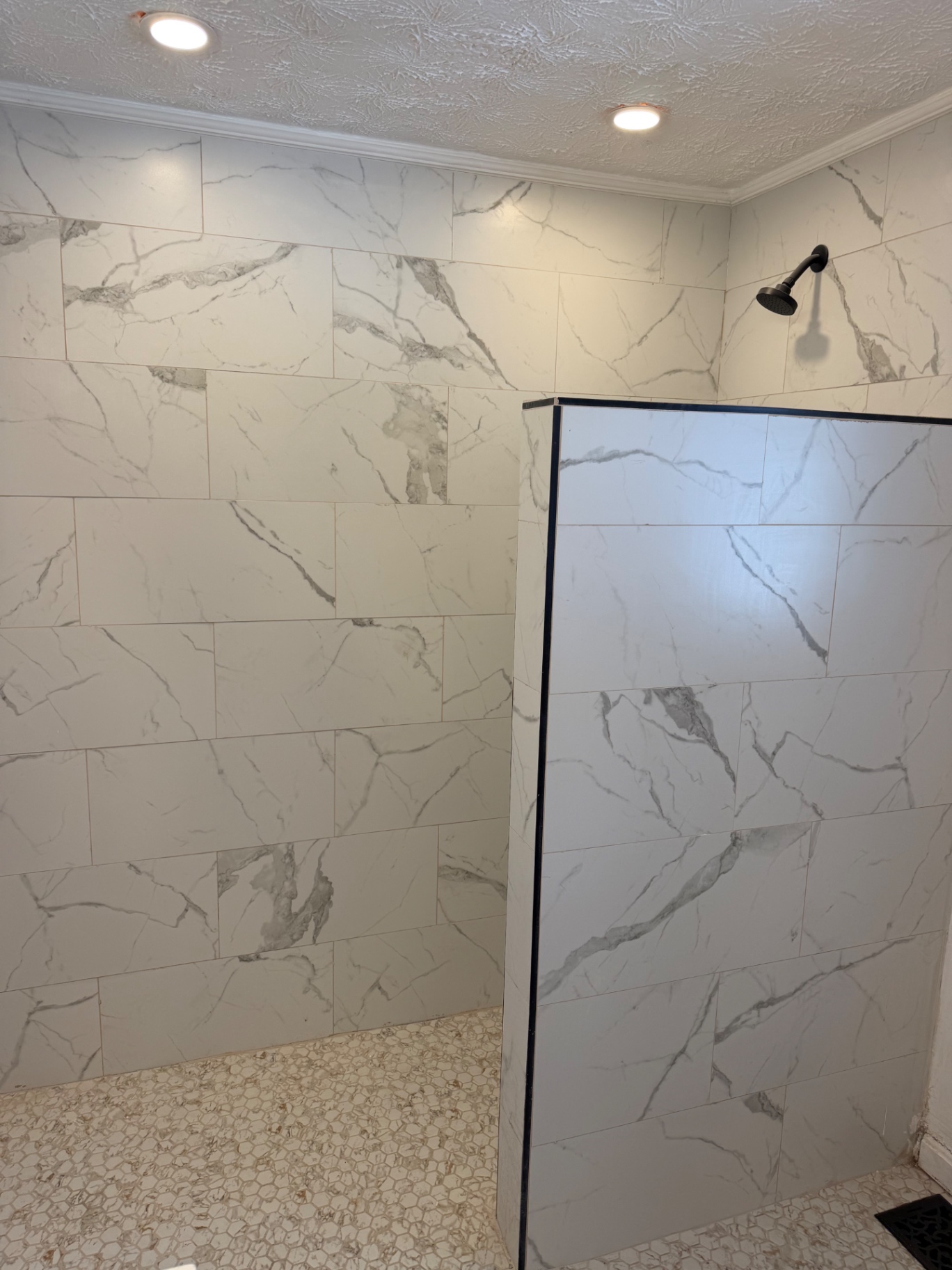 Marble Tile Walk-In Shower
